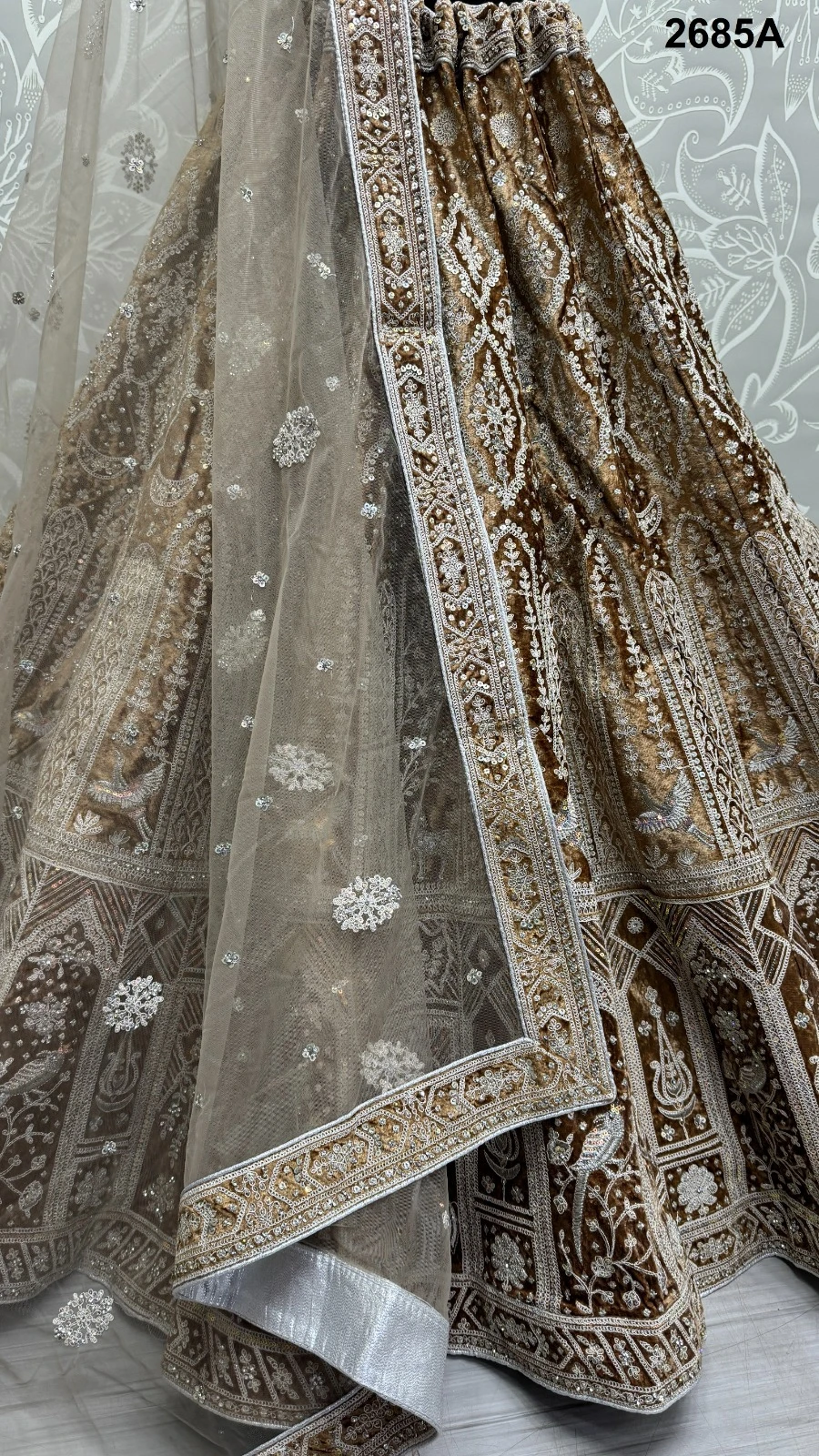 Anjani Art Designer Indian Bridal Velvet Lehenga Wholesale Catalog — Wholesale Lehenga, MPA wholesale from Surat - Gallery Image 14